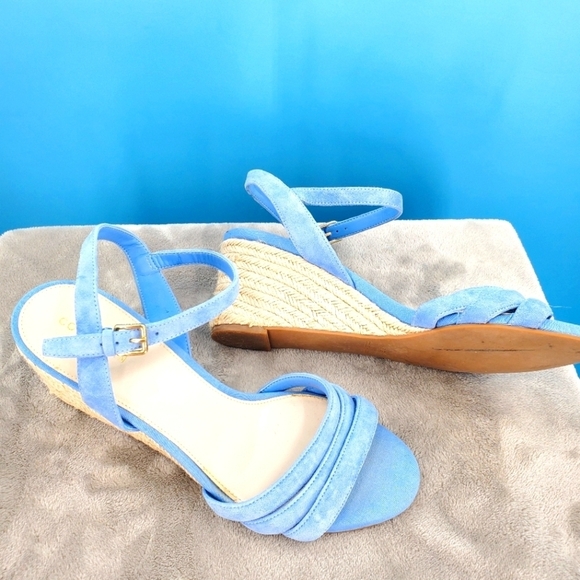 Cole Haan Shoes - Cole Haan blue strappy wedge heels 8.5